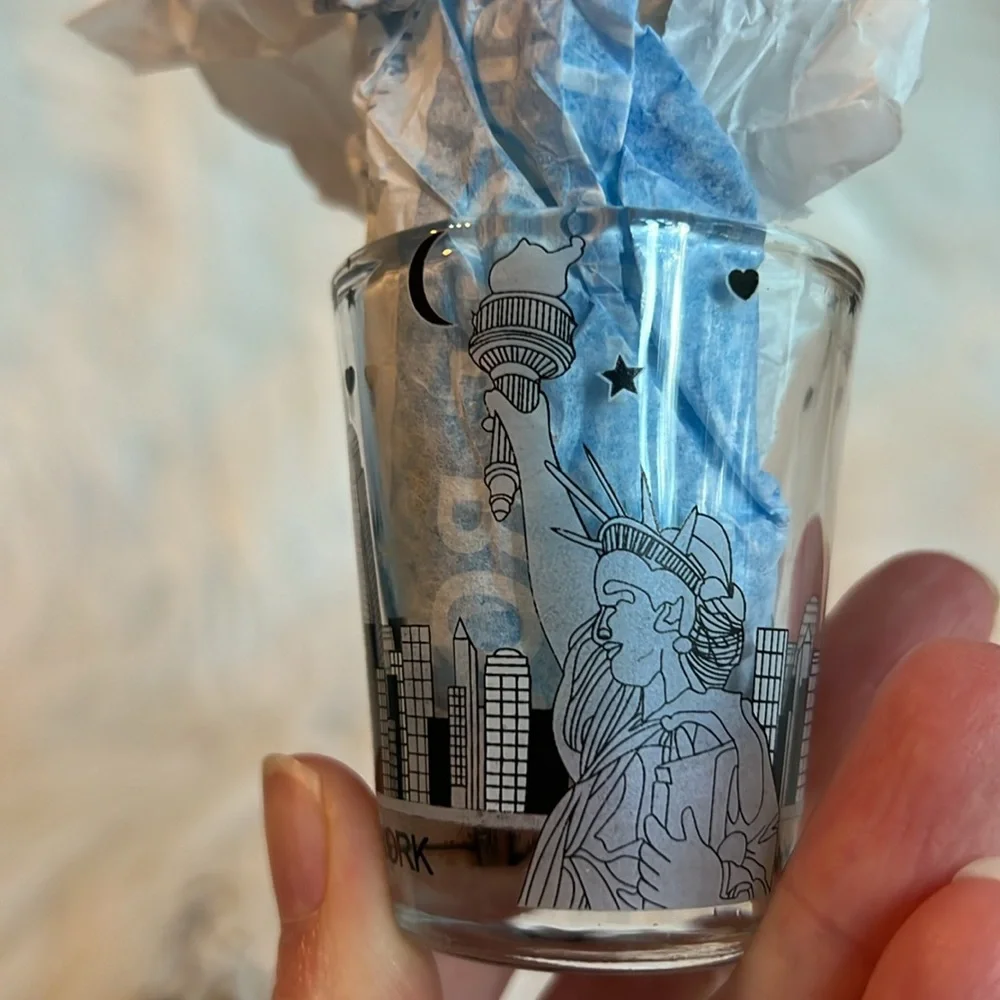 Set of 8 Shot Glasses NEW YORK, MEXICO, HOUSTON TEXAS, REPUBLICA DOMINICANA